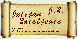 Julijan Mateljević vizit kartica